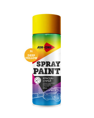  Краска-спрей SP-DY31, глубокий желтый, AIM-ONE 450 мл. (аэрозоль) Spray paint DEEP YELLOW