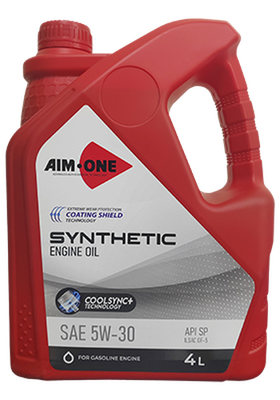 Синтетическое моторное масло AIM-ONE Fully Synthetic Engine Oil SAE 5W-30, ILSAC GF-5, API SP, 4L
