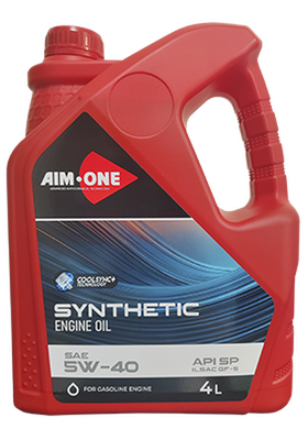 Синтетическое моторное масло AIM-ONE Fully Synthetic Engine Oil SAE 5W-40, ILSAC GF-5, API SP, 4L