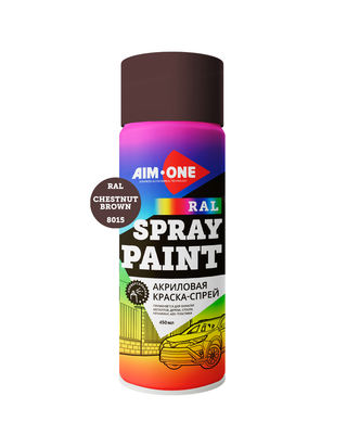 Акриловая Краска-спрей RAL-8015, каштаново-коричневый, AIM-ONE 450 мл. Acryl Spray paint chestnut br