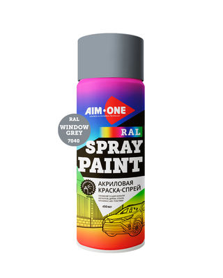 Акриловая Краска-спрей RAL-7040, серое окно, AIM-ONE 450 мл. Acryl Spray paint window grey